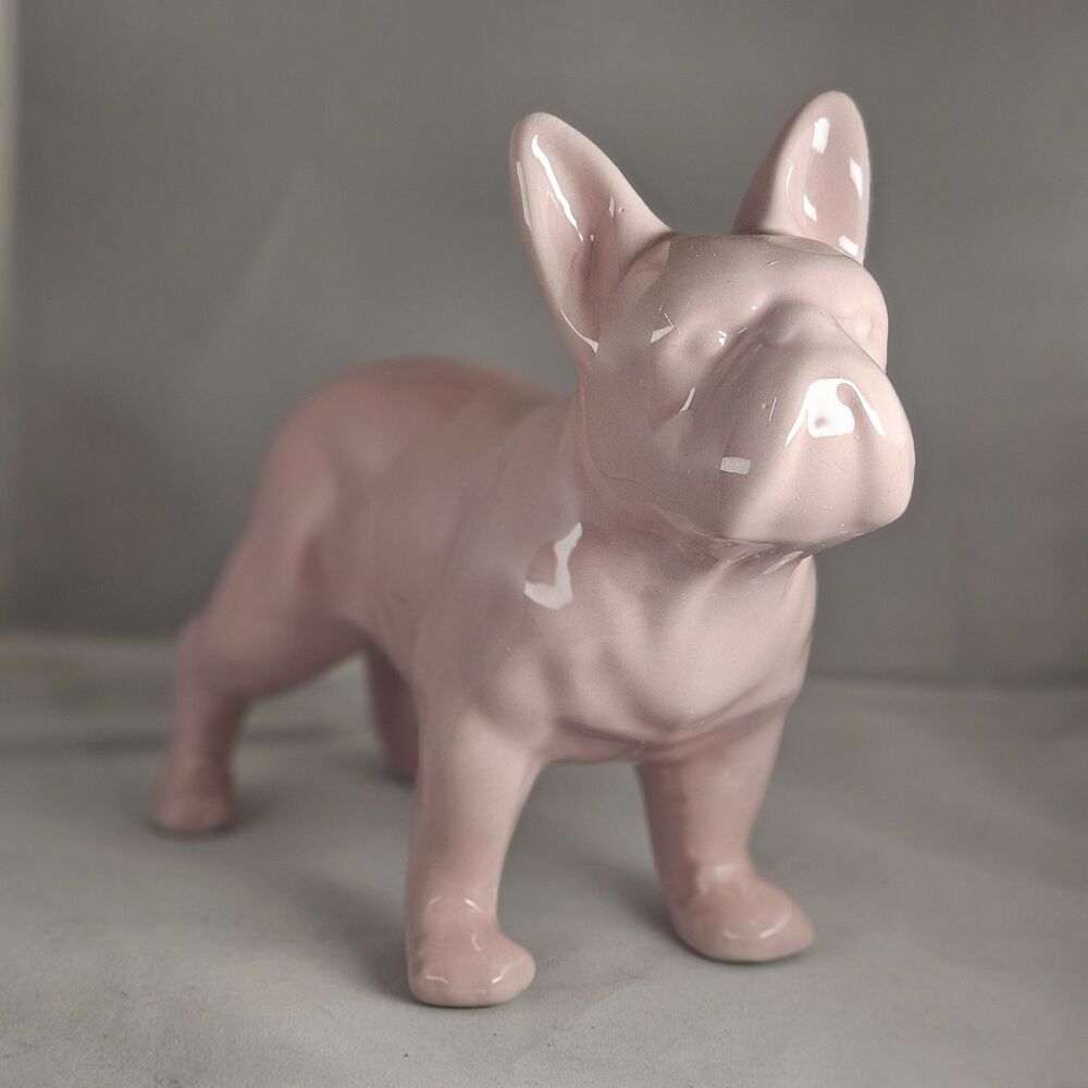 PetOrama Ceramic French Bulldog Figurine Statue Standing Pink Dog Decor NEW